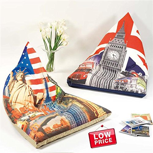 TxT Pouf fauteuil sac en toile garnie 95 x 135 ...