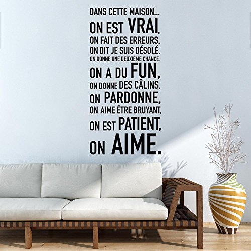 Adesiviamo Dans cette maison.. on est vrai, on fait des erreurs, on dit je suis désolé ... on aime wallstickers stickers muraux 8055682060301 (8055682060301)