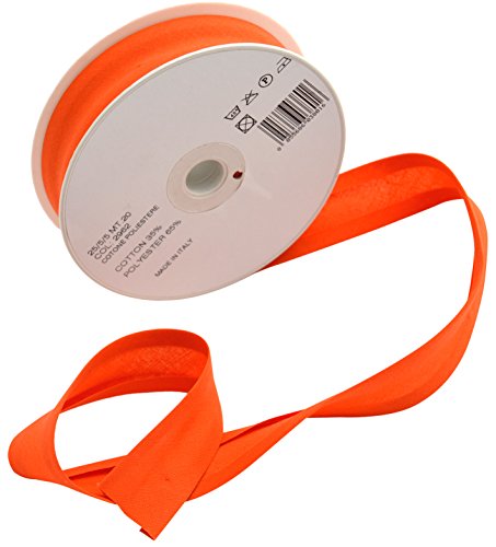 Inastri 2962 20 m 25/5/5 mm rouleau biais en coton, orange code EAN 8055686038016 