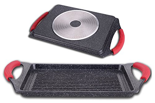 Poêle grill en pierre de lave avec revêtement e...