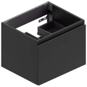  Meuble sous vasque l.60xH.46,5xP.50,5 cm, pour plan vasque 1 cuve, noir mat, Pura+ code EAN 8056098187453 