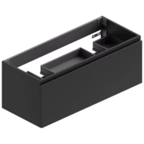  Meuble sous vasque l.120xH.46,5xP.50,5 cm, pour plan vasque 2 cuves, noir mat, Pura+ code EAN 8056098187514 