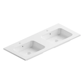  Plan vasque céramique l.120 cm, 2 cuves, blanc, Pura+ code EAN 8056098188818 