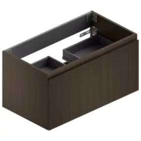  Meuble sous vasque l.90xH.46,5xP.50,5 cm, pour plan vasque 1 cuve, effet noyer strié, Pura+ code EAN 8056098188870 