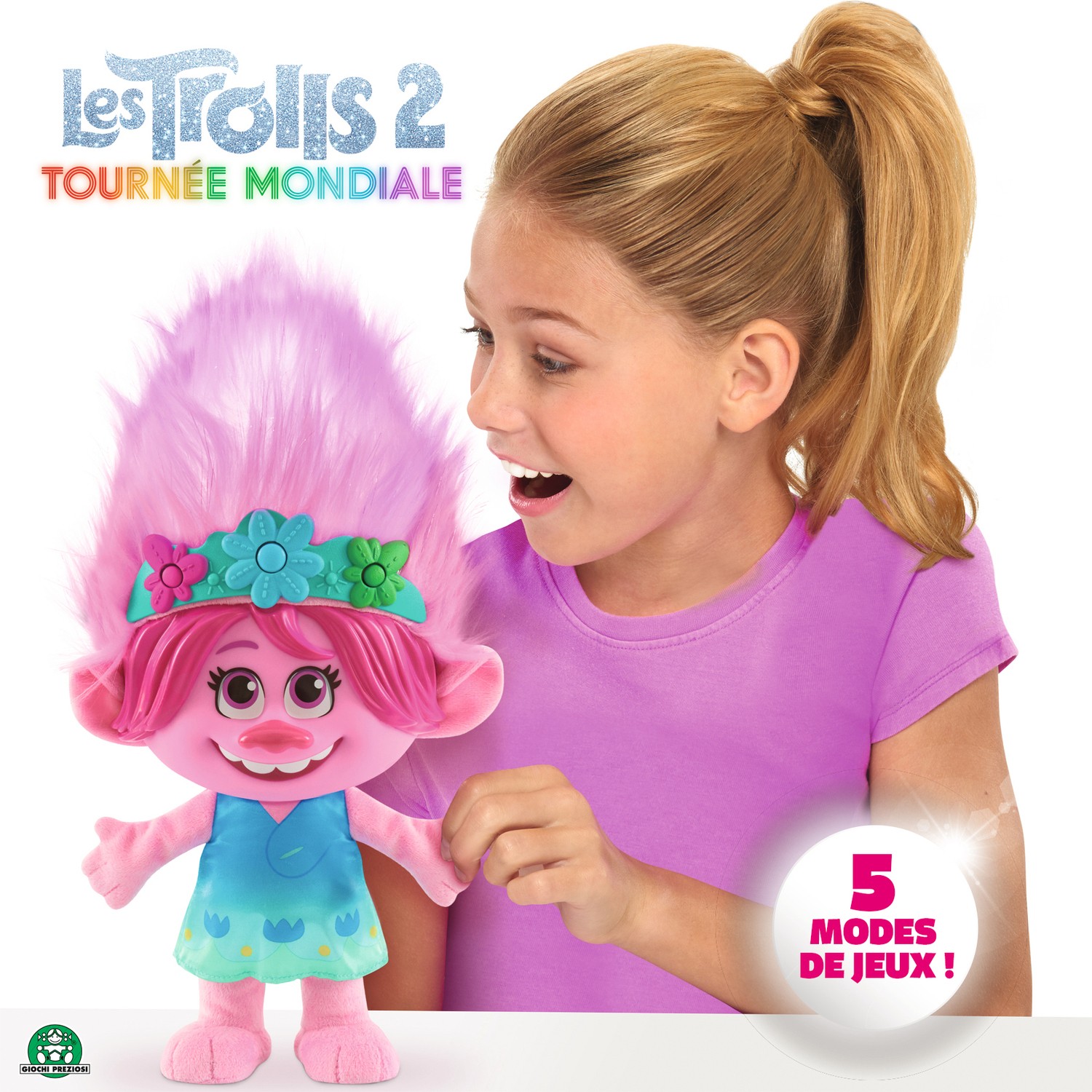 Peluche Poppy Cheveux Multicolores avec fonctio...