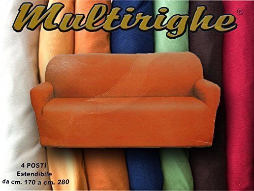 Euroricami Housse de canapé extensible 4 Places - tissù MILLERIGHE (de 170 à 250 cm) - couleur Jaune code EAN 8056518210181 