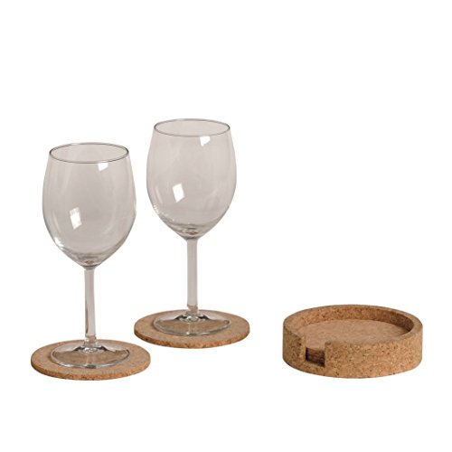 - 6 coasters avec récipient solide cork