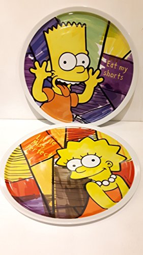 Paire d'assiettes à pizza Lisa et Burt Simpsons
