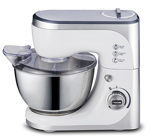 NODIS Nodis Super Chef - pétrin avec mouvement planétaire avec inclinaison Accessoire pour large mélange, bol mélange de 4,5L acier inoxydable avec couvercle transparent, coque en aBS, moteur silencieux, 10 Vitesse Plus Fonction Pulse, blocage de sécurité. code EAN 8058180026466 