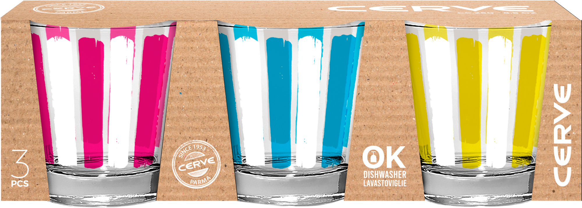 CERVE LOT DE 3 VERRES 25 CL code EAN 8058487011899 