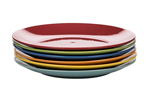 Kaleidos Classique lot de 6 assiettes plate grès (céramique) jaune/vert/bleu/orange/rouge 27 x 27 x 10 cm 8059070156713 (8059070156713)