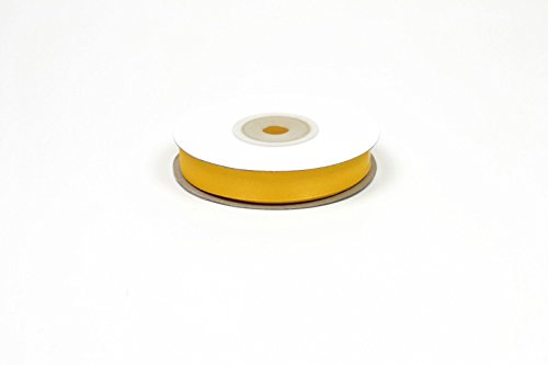 12mm-Bobine de 25 metres de ruban satin JAUNE r...