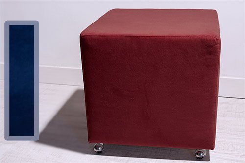 Pouf cube uills avec revêtement en microfibre d...
