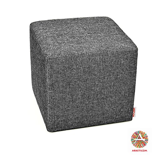 Arketi-com Arketicom Pouf Cube Gris En Polyurethane Haute Densite` Dimensions 35 x 35 x... 8068080708683 (8068080708683)