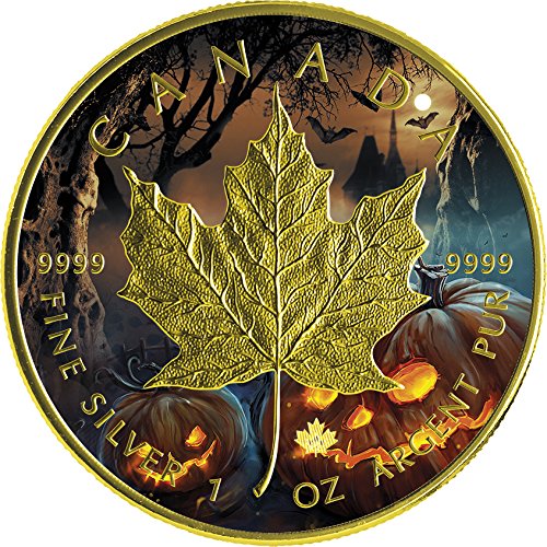 HALLOWEEN MAPLE LEAF 1 Oz Silver Coin 5$ Canada...