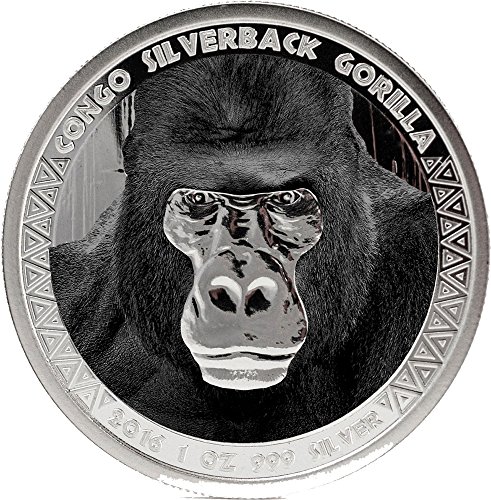 SILVERBACK GORILLA 1 Oz Proof Silver Coin 5000 ...