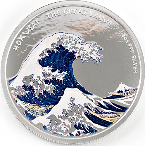 HOKUSAI THE GREAT WAVE Kanagawa 1 Oz Proof Silv...