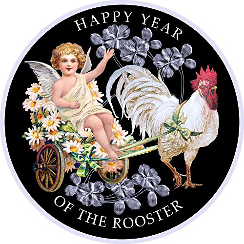 ROOSTER WITH AN ANGEL Lunar Year Silver Coin 10...
