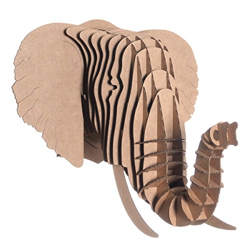 CARDBOARD SAFARI Tête Eléphant en Carton Recyclé - Taille M - CARDBOARD SAFARI code EAN 8135650105880 