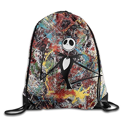 Canace canacé cauchemar avant Noël Jack Skellington Sports d'extérieur avec cordon Sacs Sac à dos, blanc, Taille unique code EAN 8331502975063 
