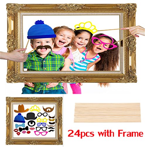 Malayas 24pcs photobooth cadre photo booth accessoires photo booth props diy kits pour fête/soirée/mariage/fêtes/anniverdaire/noël/famille les activités spéciaux code EAN 8345744667310 