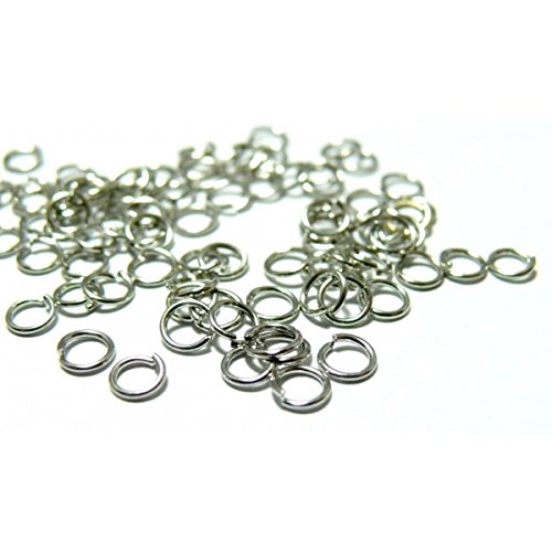200 anneaux de jonction 5 mm par 1 mm argent pl...