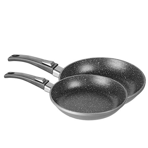 - lot de 2 poêles en pierre manche amovible tou...