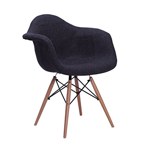 SuperEstudio Chaise WOODEN ARMS Tapissée Hêtre Noir-Tissu noir-Unique 8409437274756 (8409437274756)