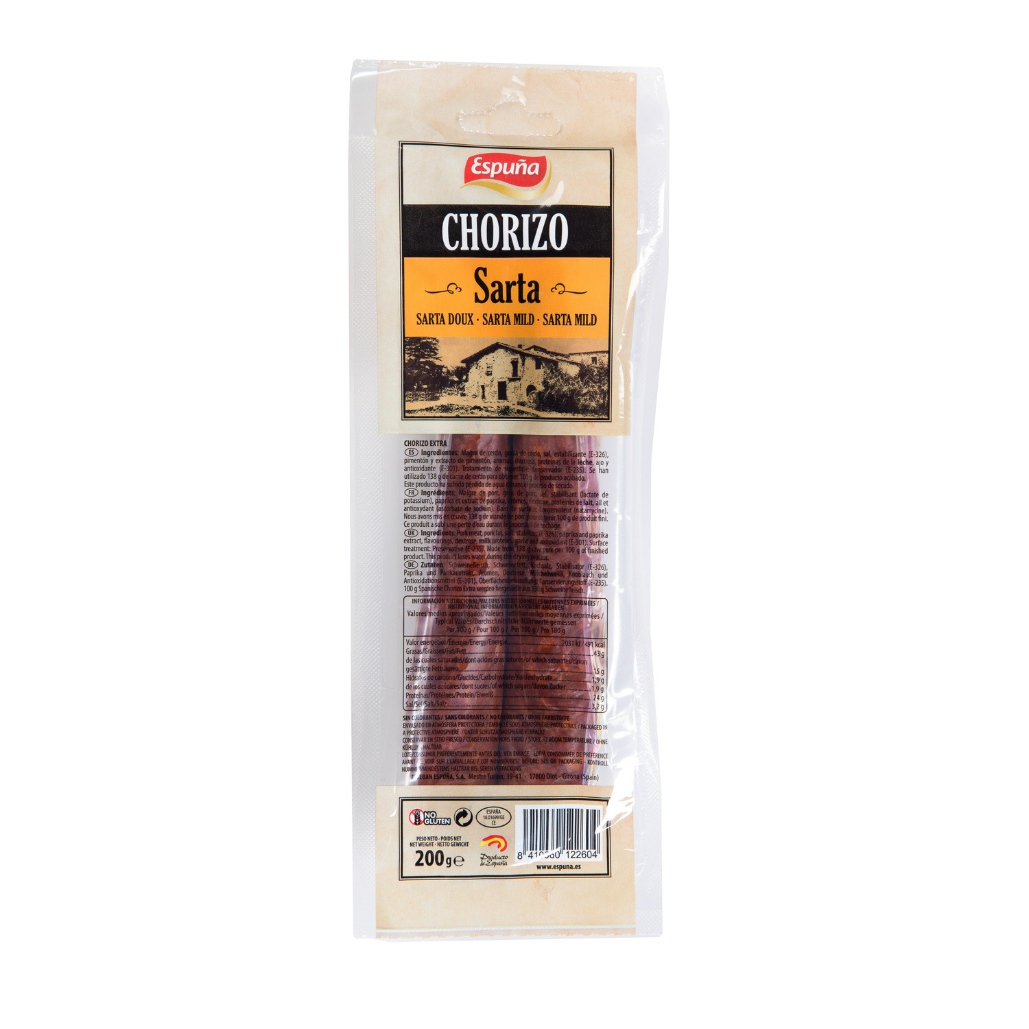 ESPUNA Chorizo doux ESPUNA code EAN 8410060122604 