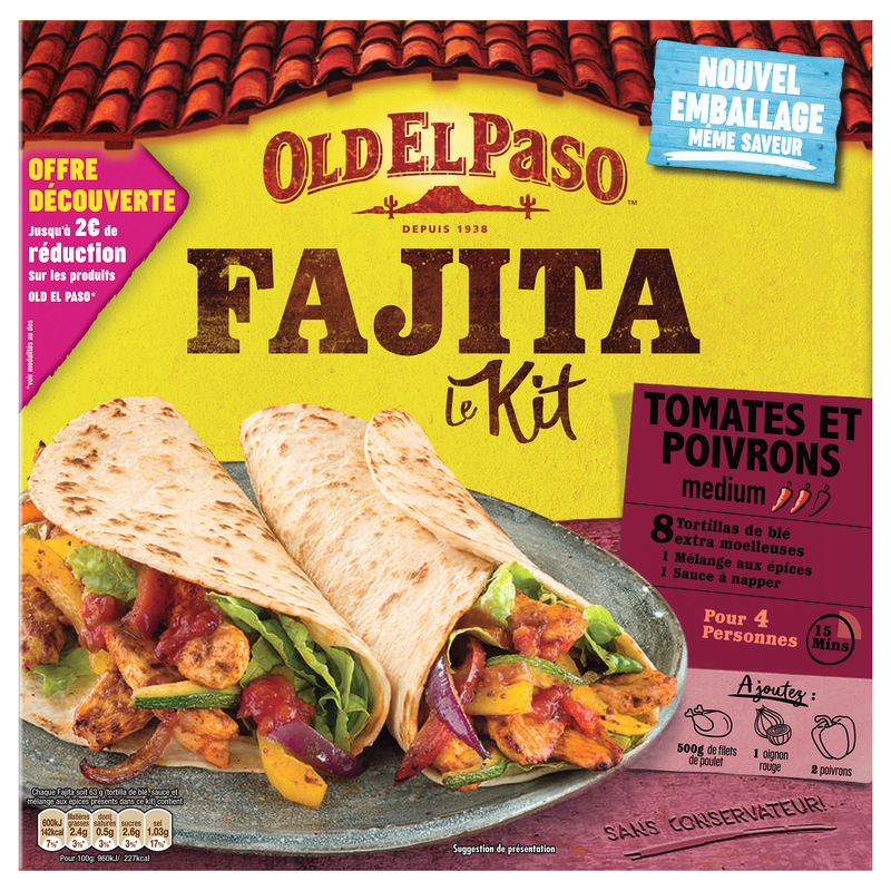 KIT FAJITA TOMATES ET POIVRONS Old el paso