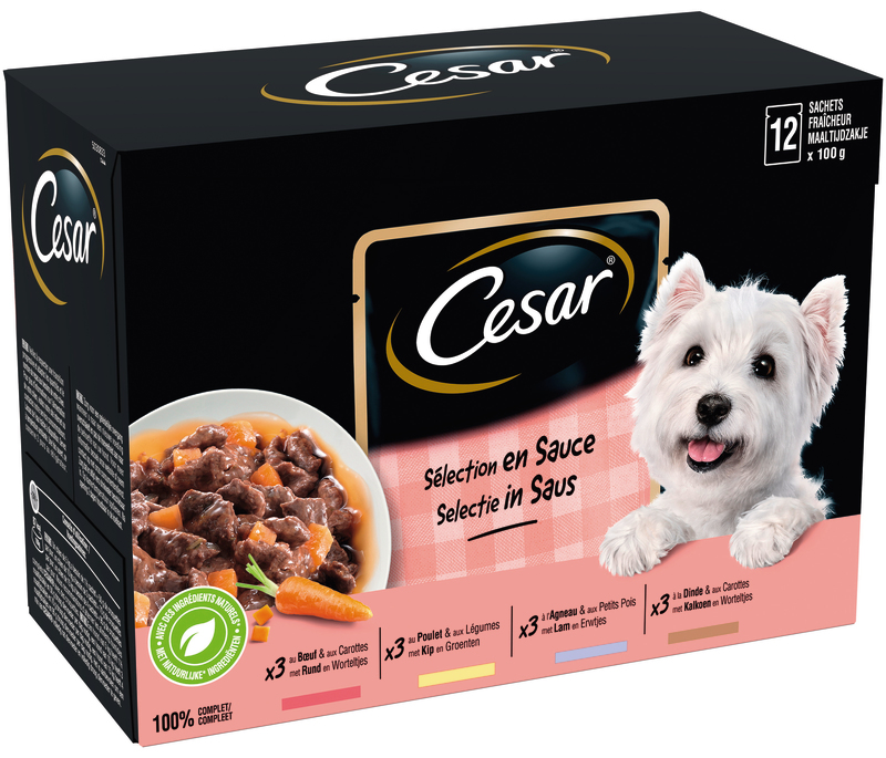 César SACHETS FRAÎCHEURS ADULTE SÉLECTION EN SAUCE César code EAN 8410136019883 