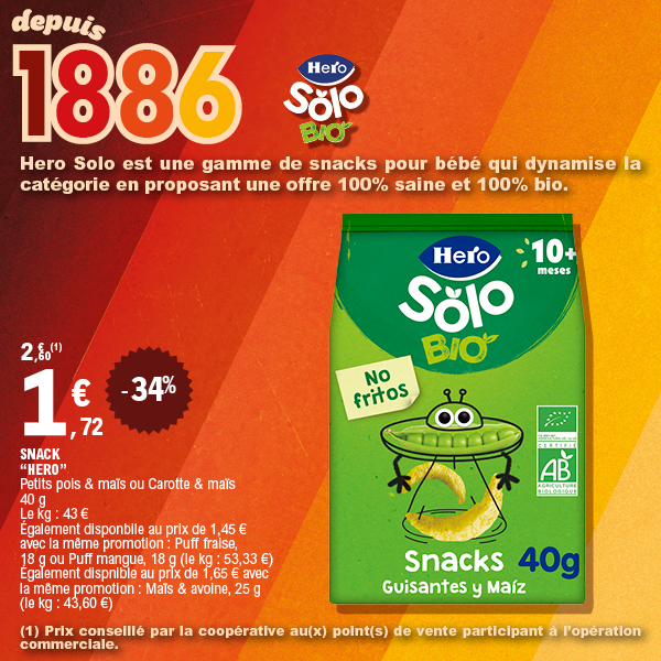 “HERO” SNACK code EAN 8410175083272 