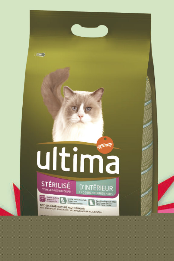 Croquettes pour chat stérilisé d'intérieur à la...