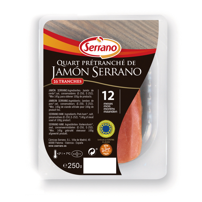 QUART PRÉTRANCHÉ
DE JAMBON SERRANO 12 MOIS SERRANO