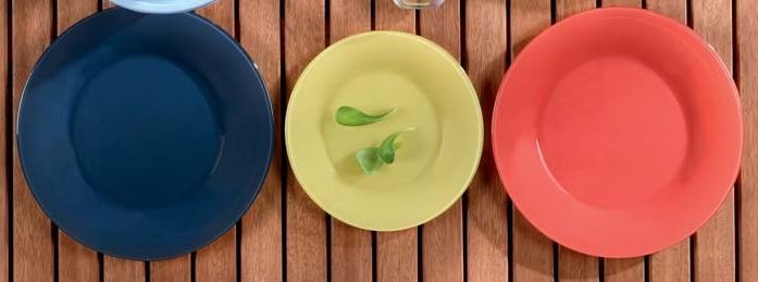 ASSIETTE PLATE Ø 22 CM ROUGE OU BLEU