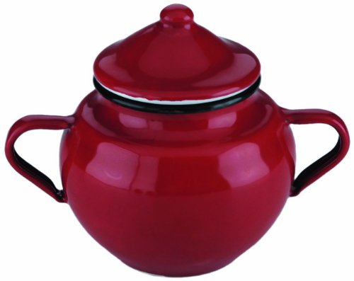 910650 sucrier en acier émaillé vitrifié avec c...