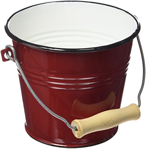 911514 seau rouge en acier émaillé vitrifié 1,5 l