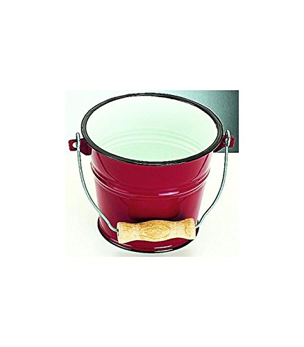 911522 seau rouge en acier émaillé vitrifié 5,5 l