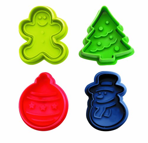 733100 lot de 4 emporte-pièces avec poussoir noël