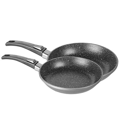 - lot de 2 poêles en pierre manche amovible tou...