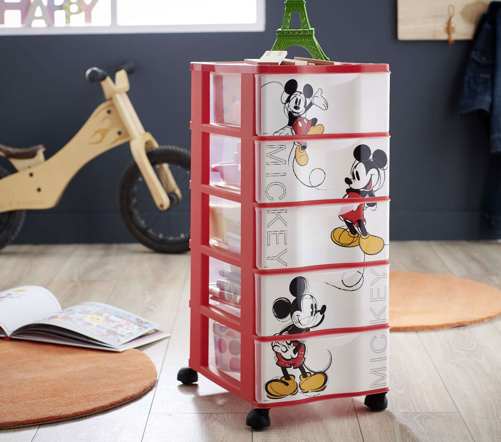 Tour de rangement 5 tiroirs Mickey Stor