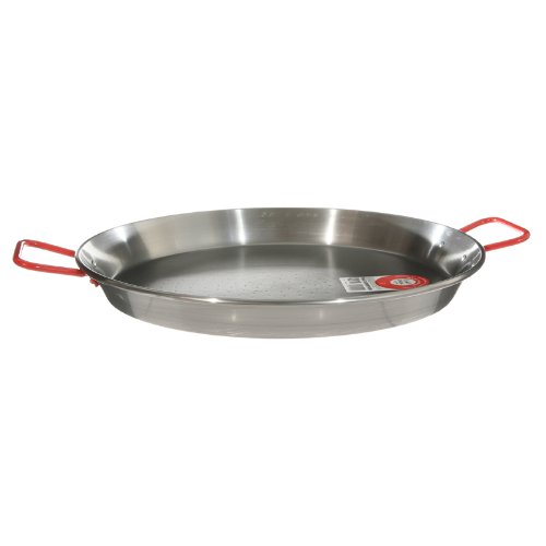 Poêle à paella acier poli 46 cm pour 12 personnes