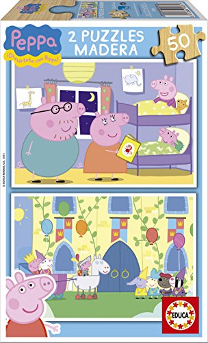 - 15831 - puzzle en bois - peppa pig - 2x50 pièces