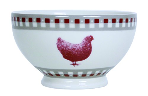 4060180 lot de 6 bols gallina grès rouge/blanc ...