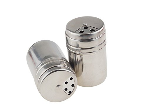 Alohha alohha en acier inoxydable Spice bouteilles Sel Poivre sucre Spice assaisonnement Shaker canettes avec housse rotatif pour cuisine et barbecue extérieur 2 8419221913075 (8419221913075)