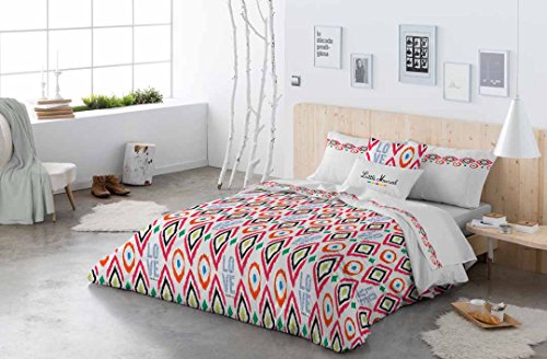 HOUSSE DE COUETTE 240x220 POITON ROSE