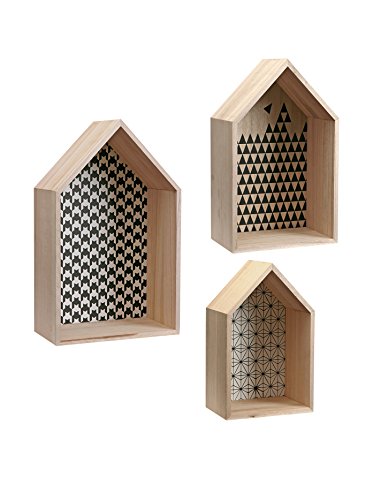 20930056-lot de 3 étagères en bois en forme de ...