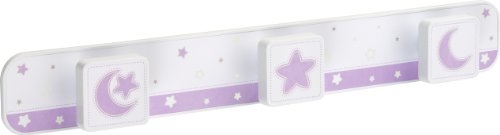 Porte-manteau - 3 patères - lune - pourpre