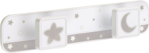 Porte-manteau - 2 patères - lune - brun