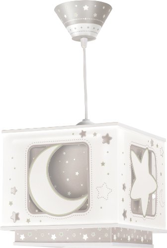 Lampe de plafond - suspension carrée - lune - gris